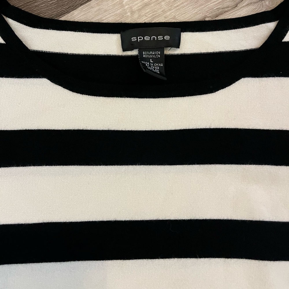 Spense Black and White Striped Top - Picture 3 of 4